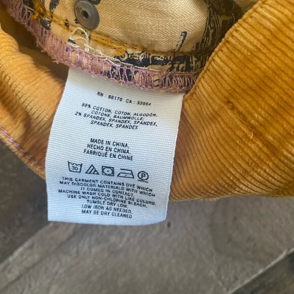 Anthropologie Pilcro & the Letterpress Stet Corduroy Pants Mustard Yellow Sz 28 - Picture 3 of 6